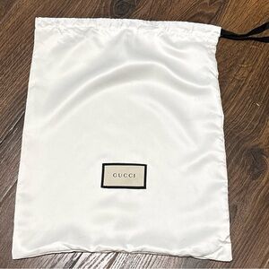Gucci White Satin Dust Bag 12.5” x 15.5”